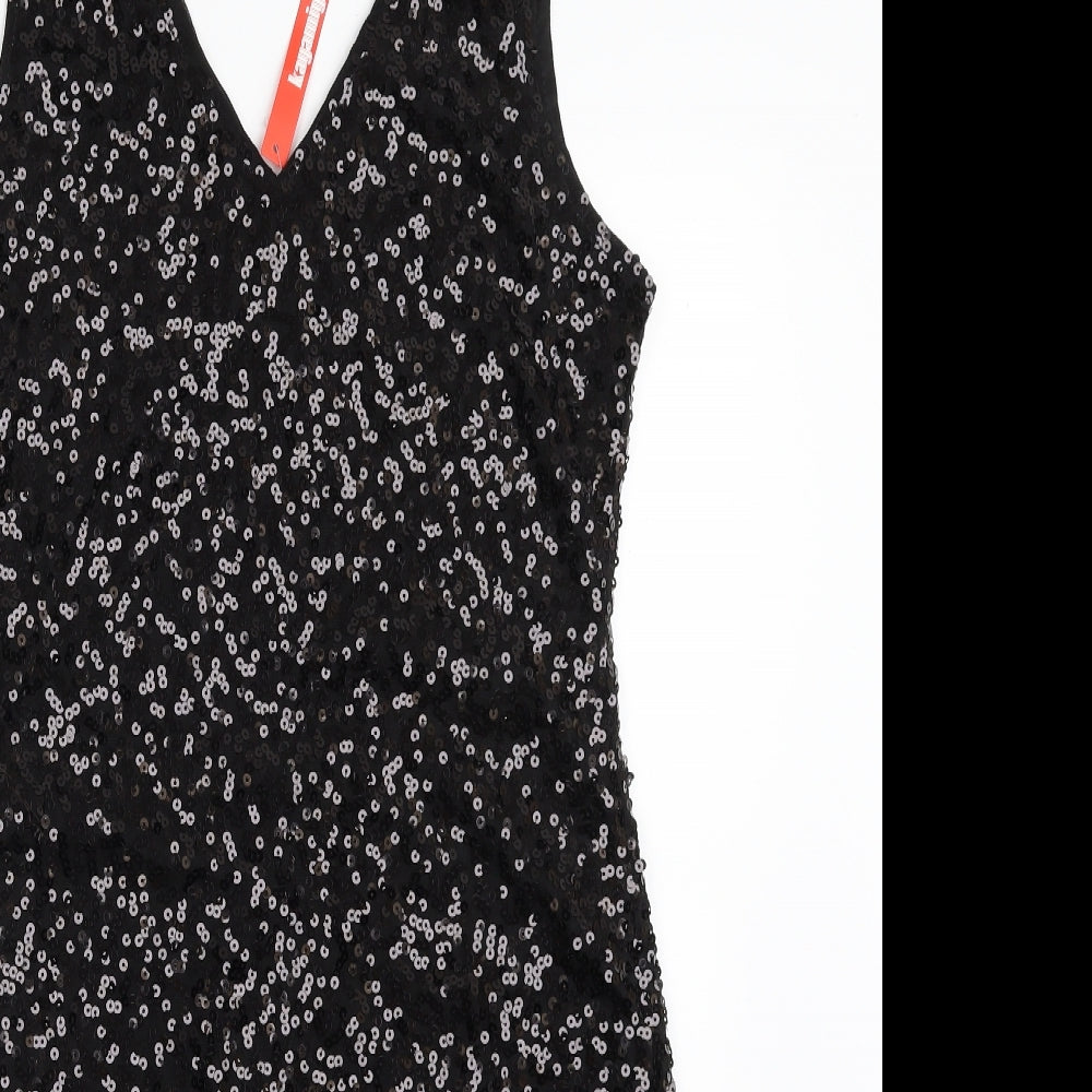Kayamia Womens Black  Polyester Shift  Size M  V-Neck Pullover