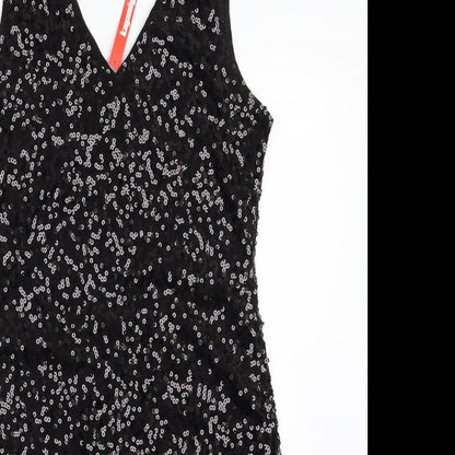 Kayamia Womens Black  Polyester Shift  Size M  V-Neck Pullover
