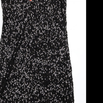 Kayamia Womens Black  Polyester Shift  Size M  V-Neck Pullover