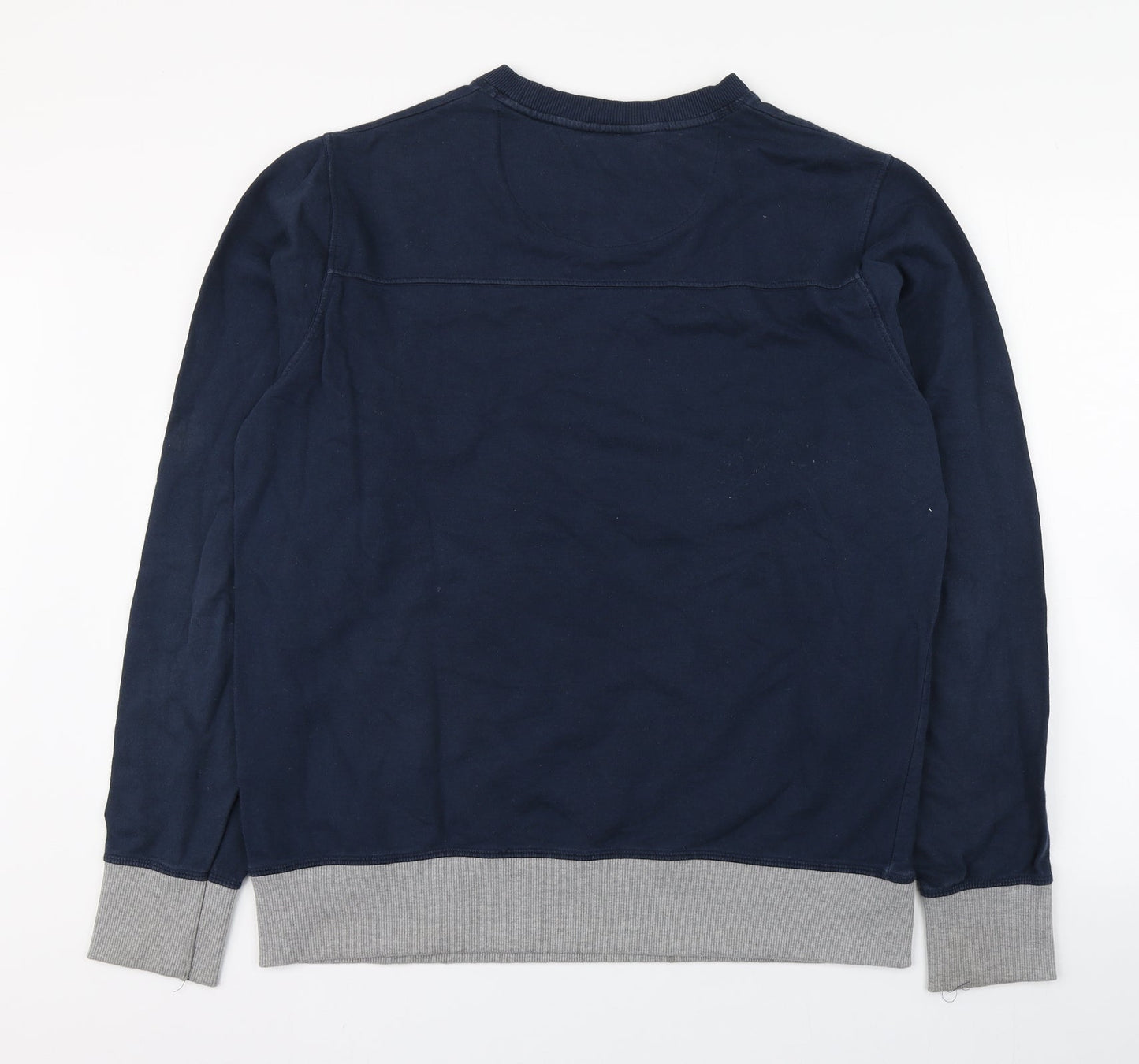 Bewley & Ritch Mens Blue Round Neck  Cotton Pullover Jumper Size XL
