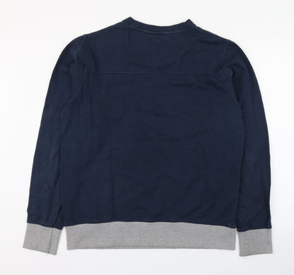 Bewley & Ritch Mens Blue Round Neck  Cotton Pullover Jumper Size XL