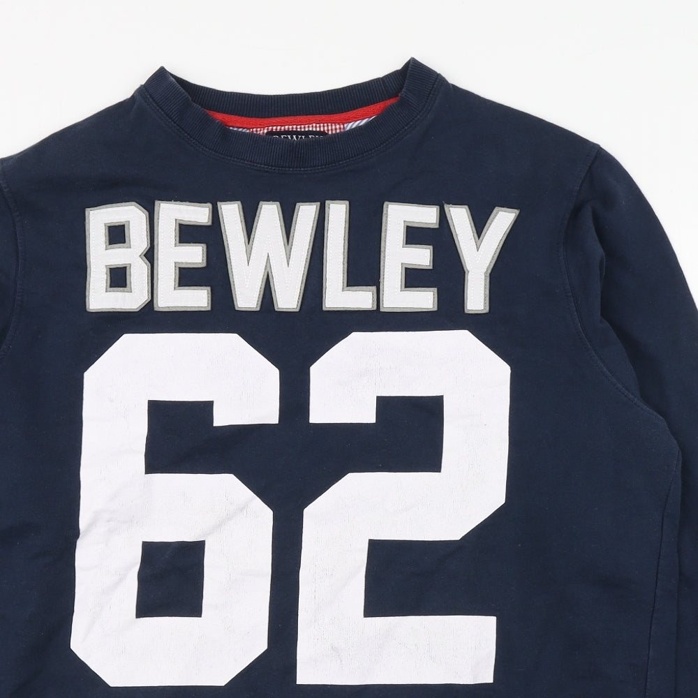 Bewley & Ritch Mens Blue Round Neck  Cotton Pullover Jumper Size XL