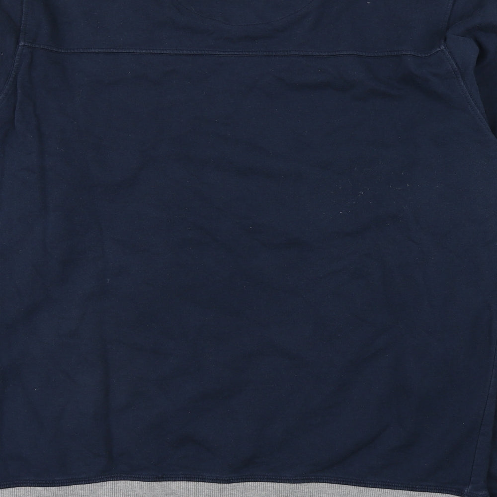 Bewley & Ritch Mens Blue Round Neck  Cotton Pullover Jumper Size XL