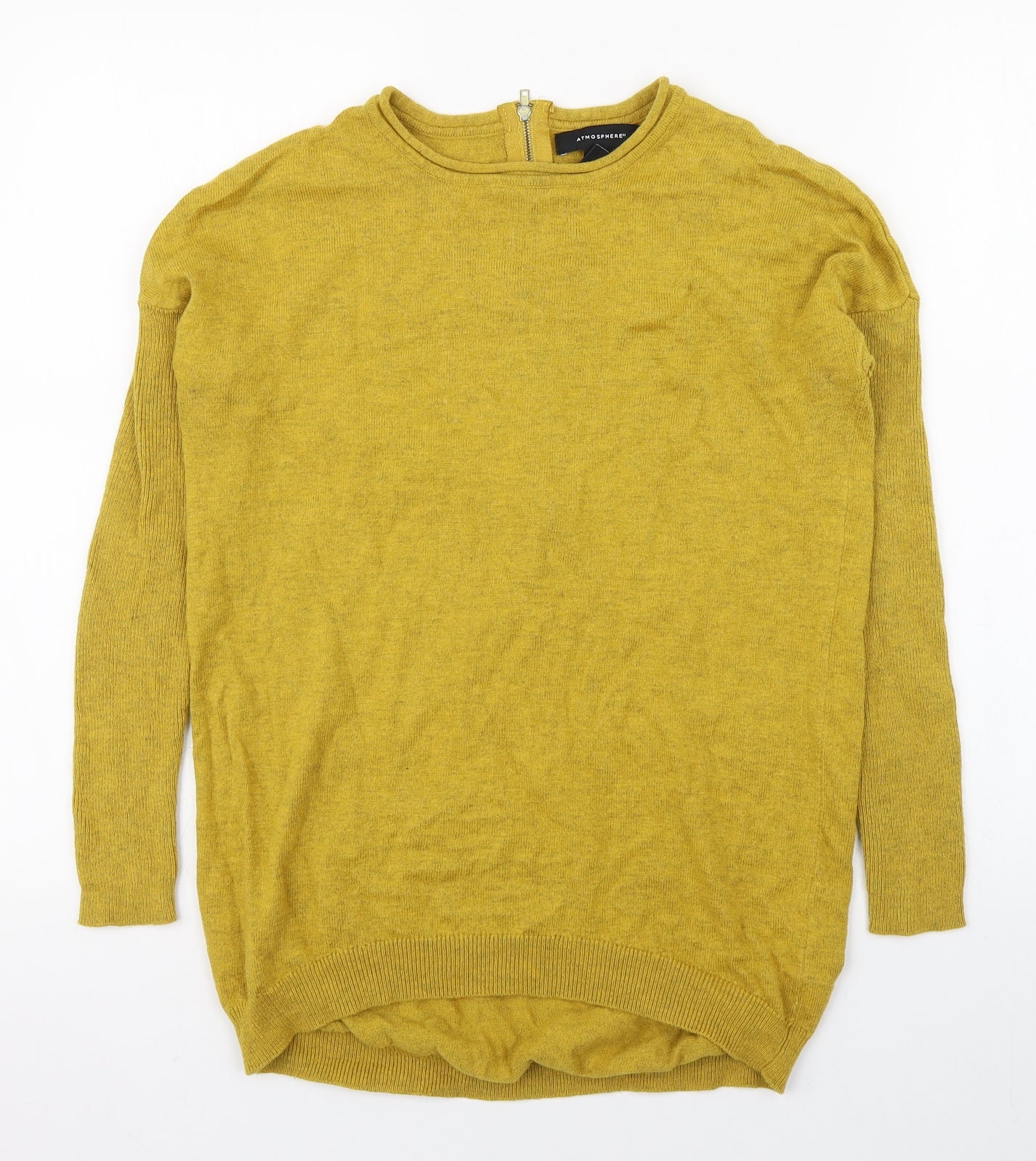 Atmosphere Womens Yellow Round Neck  Cotton Pullover Jumper Size S