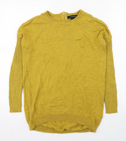 Atmosphere Womens Yellow Round Neck  Cotton Pullover Jumper Size S