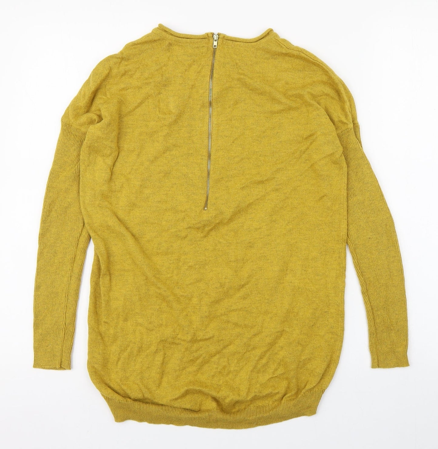 Atmosphere Womens Yellow Round Neck  Cotton Pullover Jumper Size S