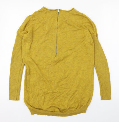 Atmosphere Womens Yellow Round Neck  Cotton Pullover Jumper Size S