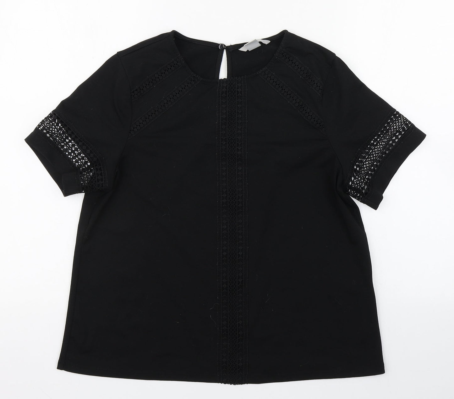 Womens UK Size S H&M Black Basic T-Shirt