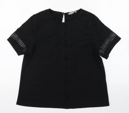 Womens UK Size S H&M Black Basic T-Shirt