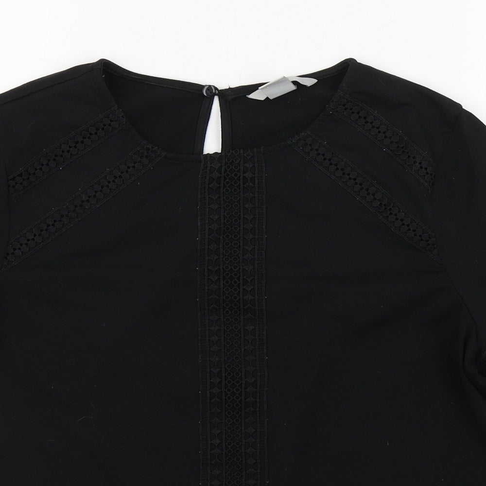 Womens UK Size S H&M Black Basic T-Shirt
