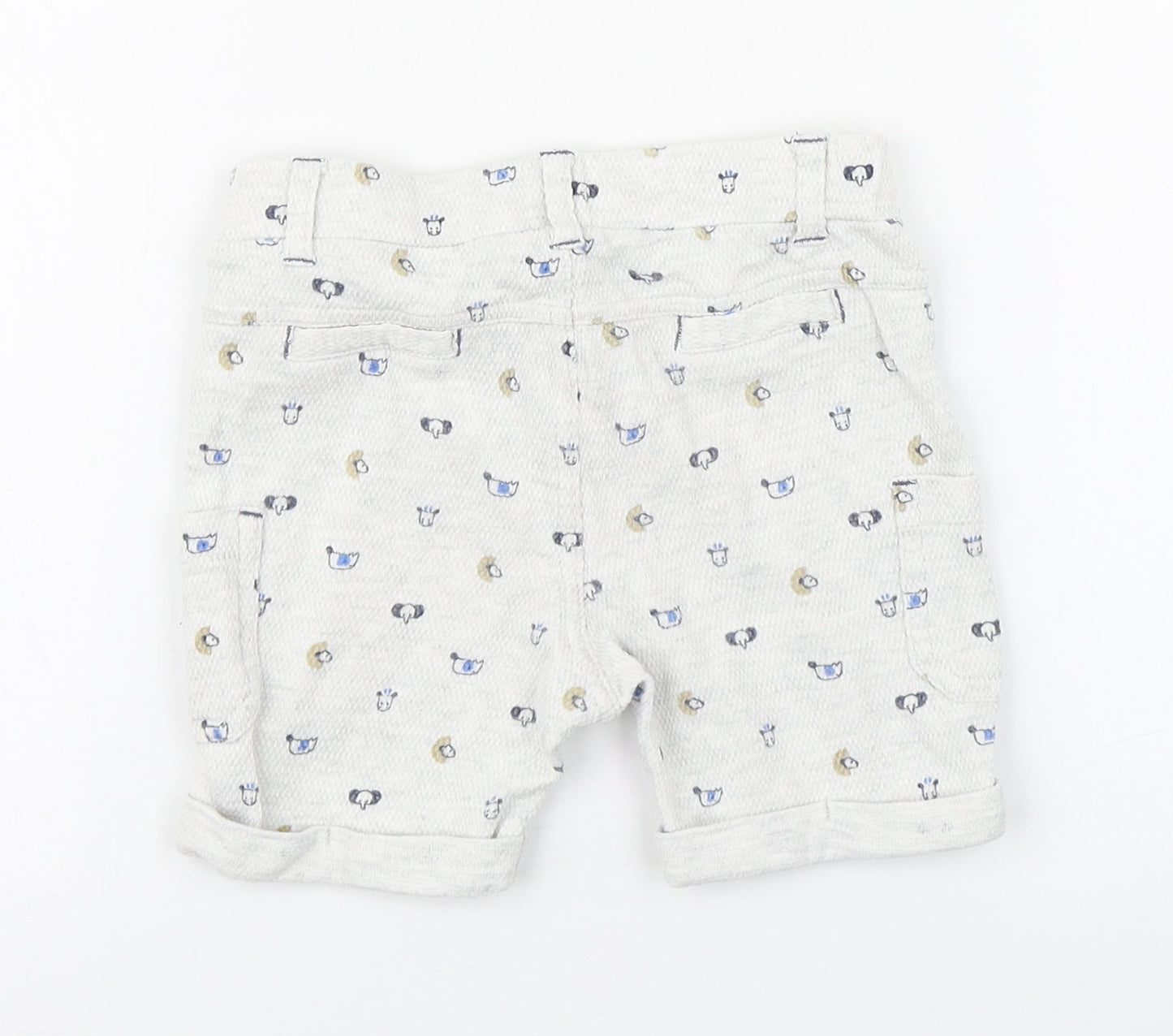 Bobaibi Boys White Geometric 100% Cotton Cropped Trousers Size 24 Months  Pullover