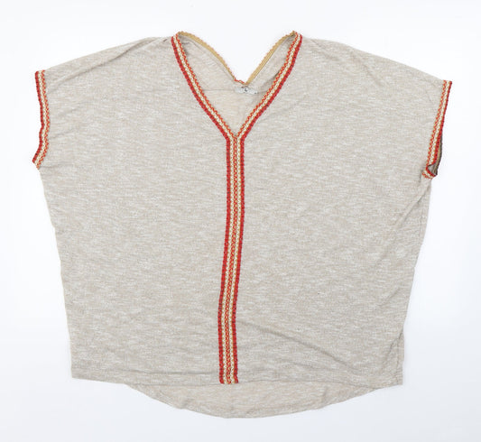 TU Womens Multicoloured V-Neck  Polyester Pullover Jumper Size 18