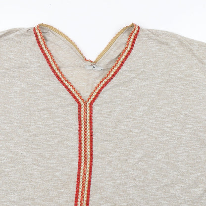 TU Womens Multicoloured V-Neck  Polyester Pullover Jumper Size 18