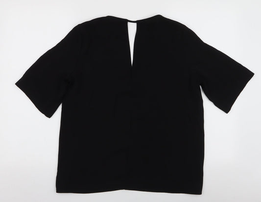 Womens UK Size 10 River Island Black Basic Blouse