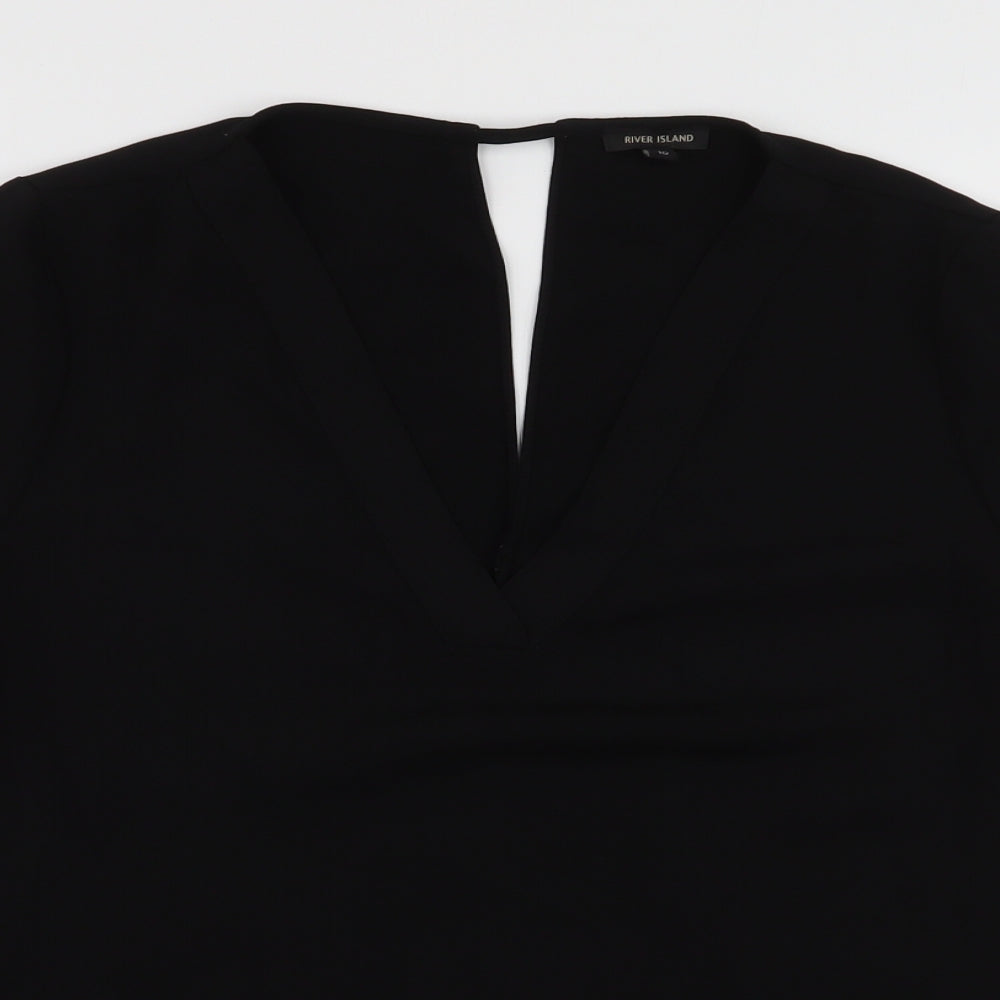 Womens UK Size 10 River Island Black Basic Blouse