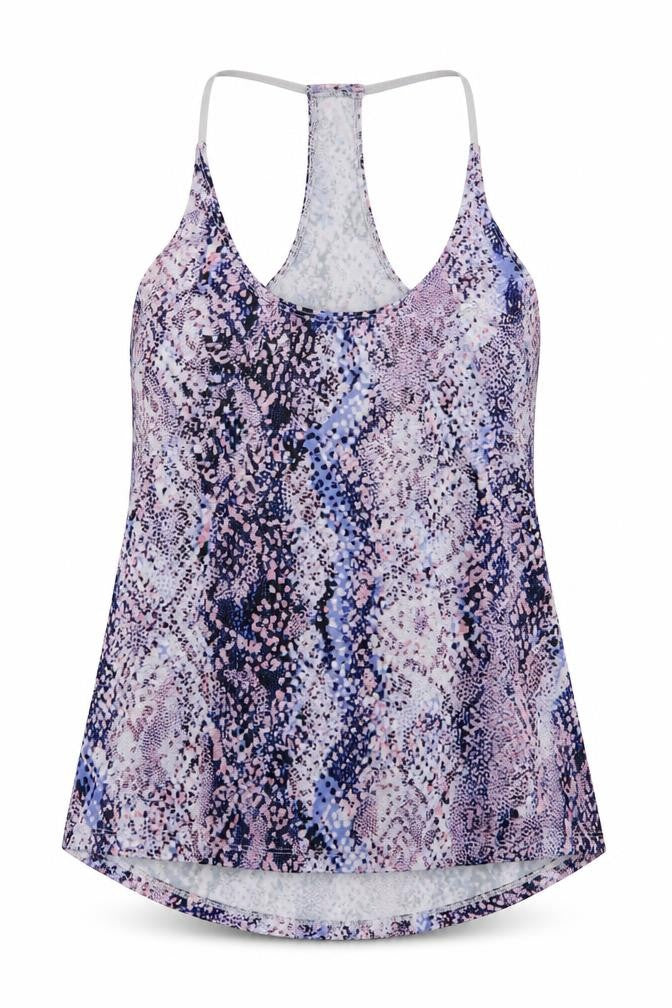 Front view of F&F women’s multicoloured animal print polyester camisole tank, size S, halter pullover