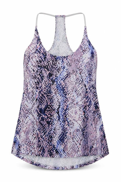 Front view of F&F women’s multicoloured animal print polyester camisole tank, size S, halter pullover