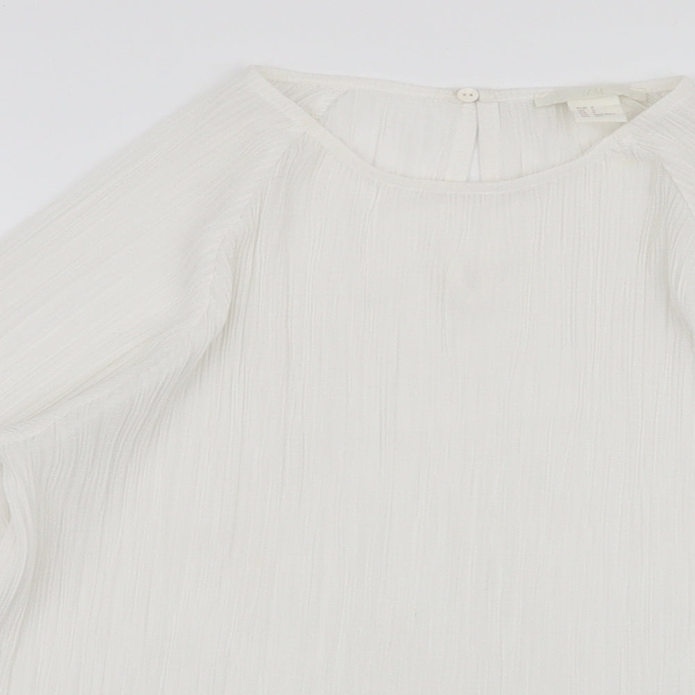 Womens UK Size S H&M White Basic Blouse