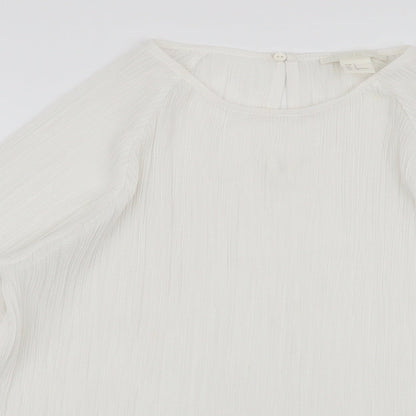 Womens UK Size S H&M White Basic Blouse