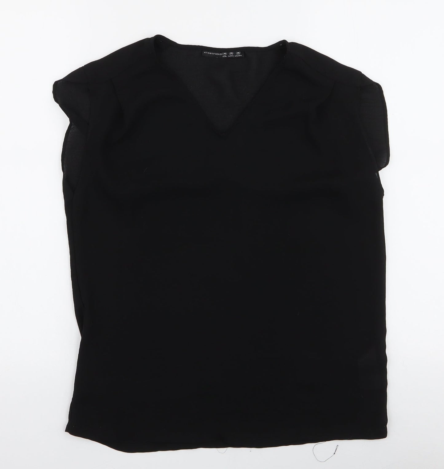 Womens UK Size 10 Atmosphere Black Basic Blouse