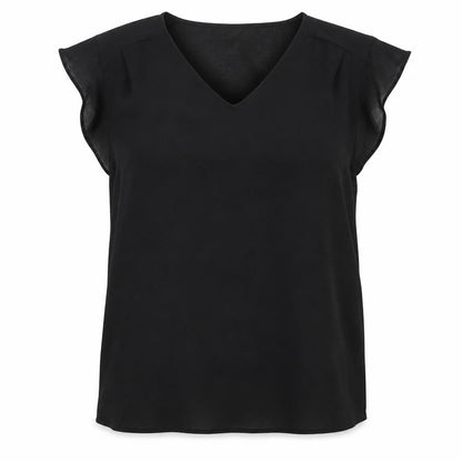 Womens UK Size 10 Atmosphere Black Basic Blouse