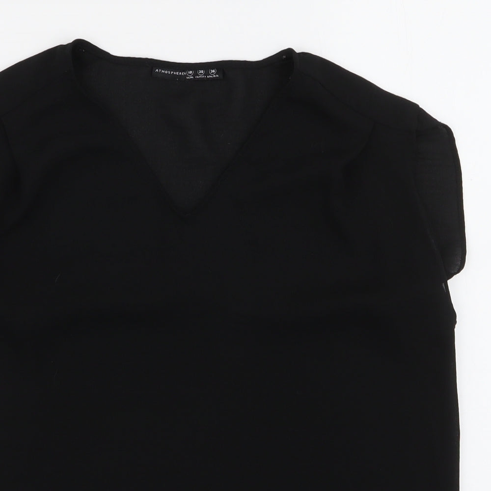 Womens UK Size 10 Atmosphere Black Basic Blouse