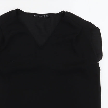 Womens UK Size 10 Atmosphere Black Basic Blouse
