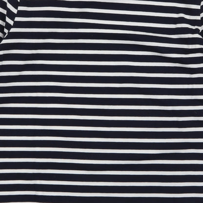 Savida Womens Blue Striped Cotton Jersey T-Shirt Size S Round Neck