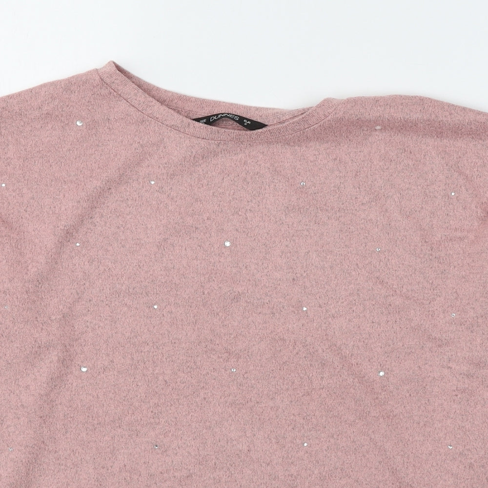 Womens UK Size S Dunnes Stores Pink Jersey T-Shirt