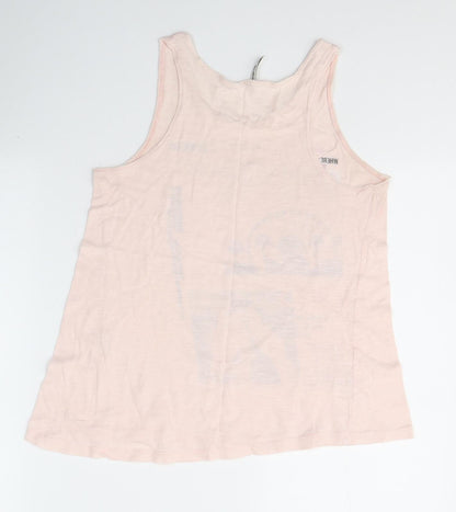 Stradivarius Womens Pink  Cotton Basic Tank Size S Round Neck - Dreams Awake, Just dance, Festival