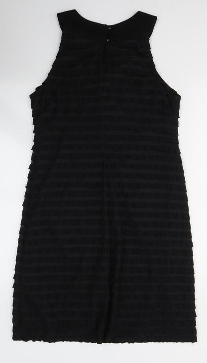 S.L. Fashions Womens Black  Polyester A-Line  Size 8  Round Neck Button
