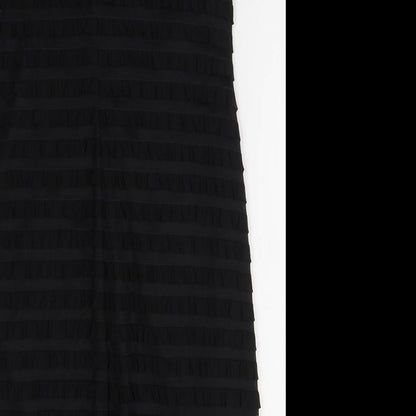 S.L. Fashions Womens Black  Polyester A-Line  Size 8  Round Neck Button