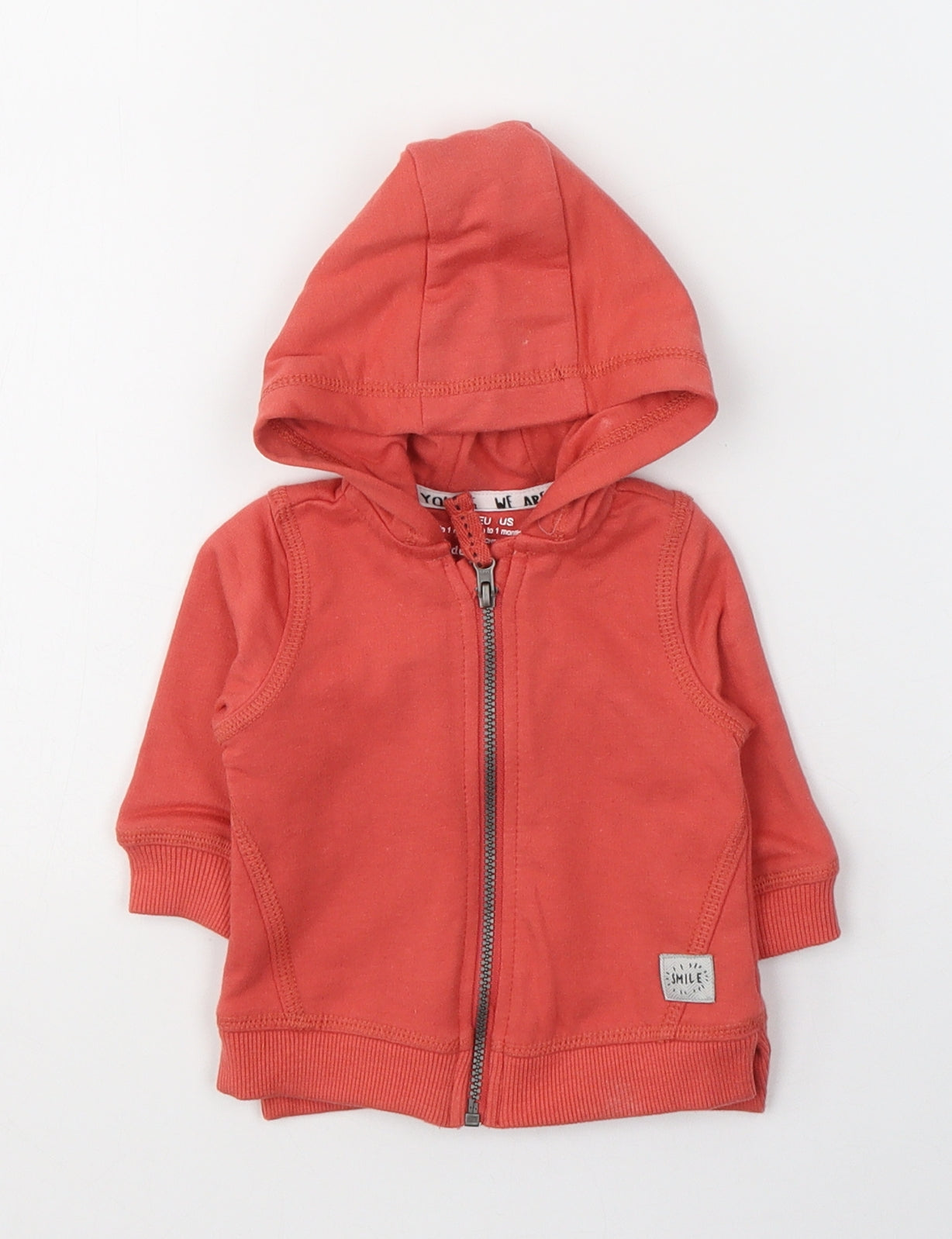 F&F Baby Red  Cotton Full Zip Jumper Size 0-3 Months  Zip