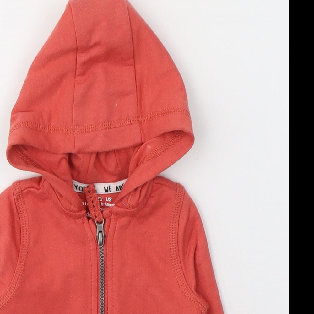 F&F Baby Red  Cotton Full Zip Jumper Size 0-3 Months  Zip