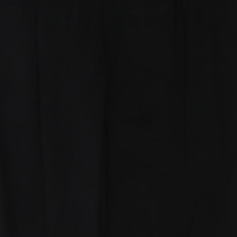 Womens UK Size S United Colors of Benetton Regular Fit Cropped Black Trousers