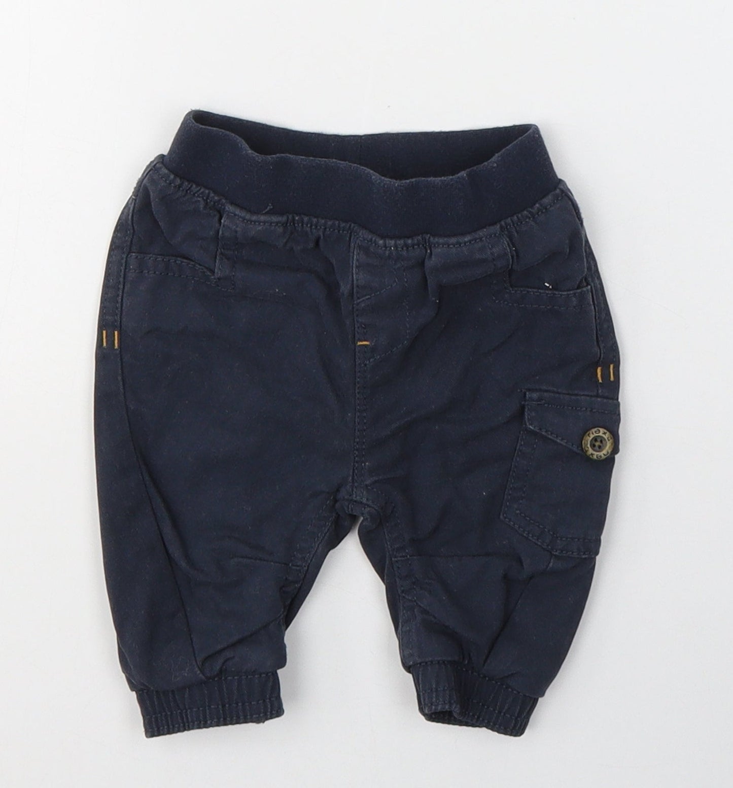 NEXT Baby Blue  Cotton Cargo Trousers Size 0-3 Months  Pullover