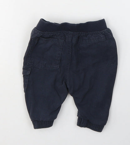 NEXT Baby Blue  Cotton Cargo Trousers Size 0-3 Months  Pullover