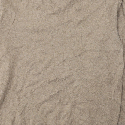 NEXT Mens Brown V-Neck  Cotton Pullover Jumper Size L