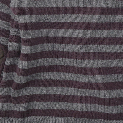 Gap Boys Grey V-Neck Striped Cotton Cardigan Jumper Size 2 Years  Button