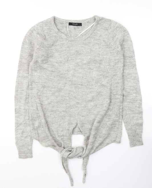 Womens UK Size XS VILA Grey Pullover Jumper