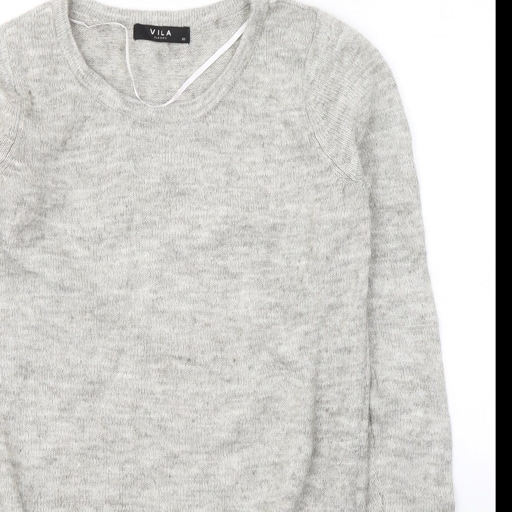 Womens UK Size XS VILA Grey Pullover Jumper