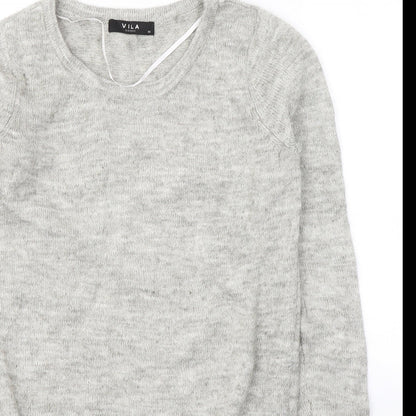 Womens UK Size XS VILA Grey Pullover Jumper