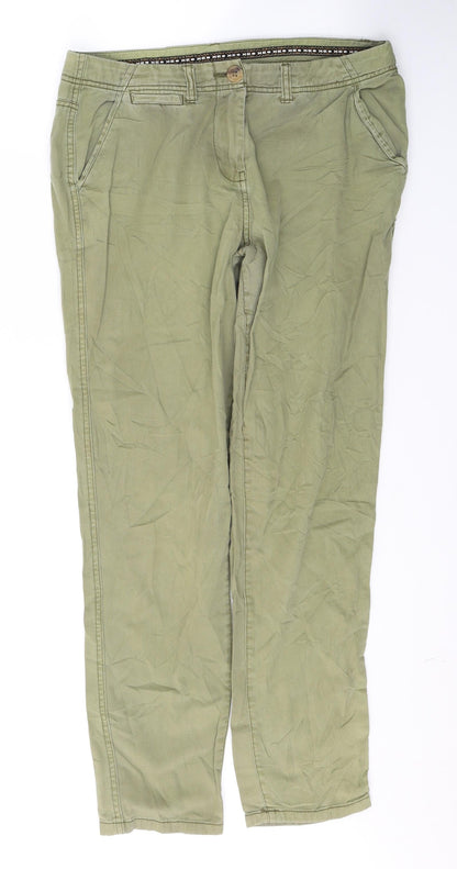 New Look Womens Green  Cotton Skinny Jeans Size 10 L28 in Regular Button