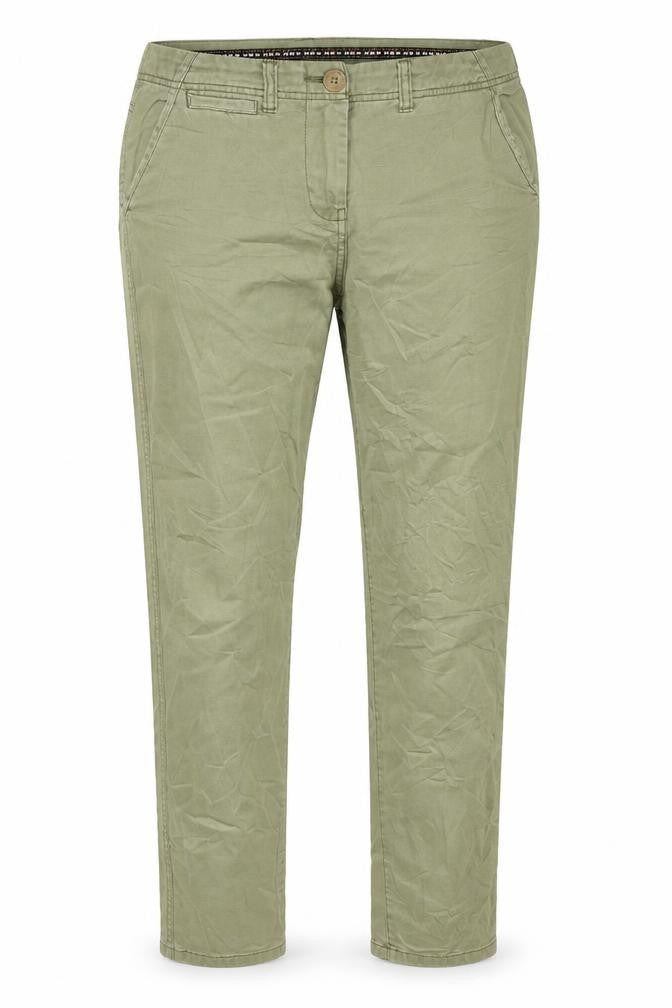 Front view of New Look women’s green cotton skinny jeans, size UK 10, 28-inch leg regular button