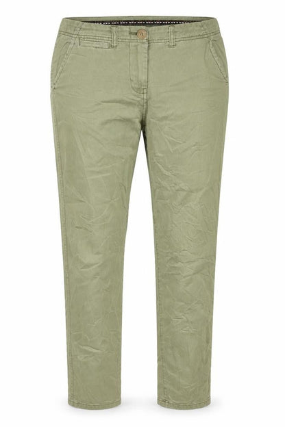 Front view of New Look women’s green cotton skinny jeans, size UK 10, 28-inch leg regular button