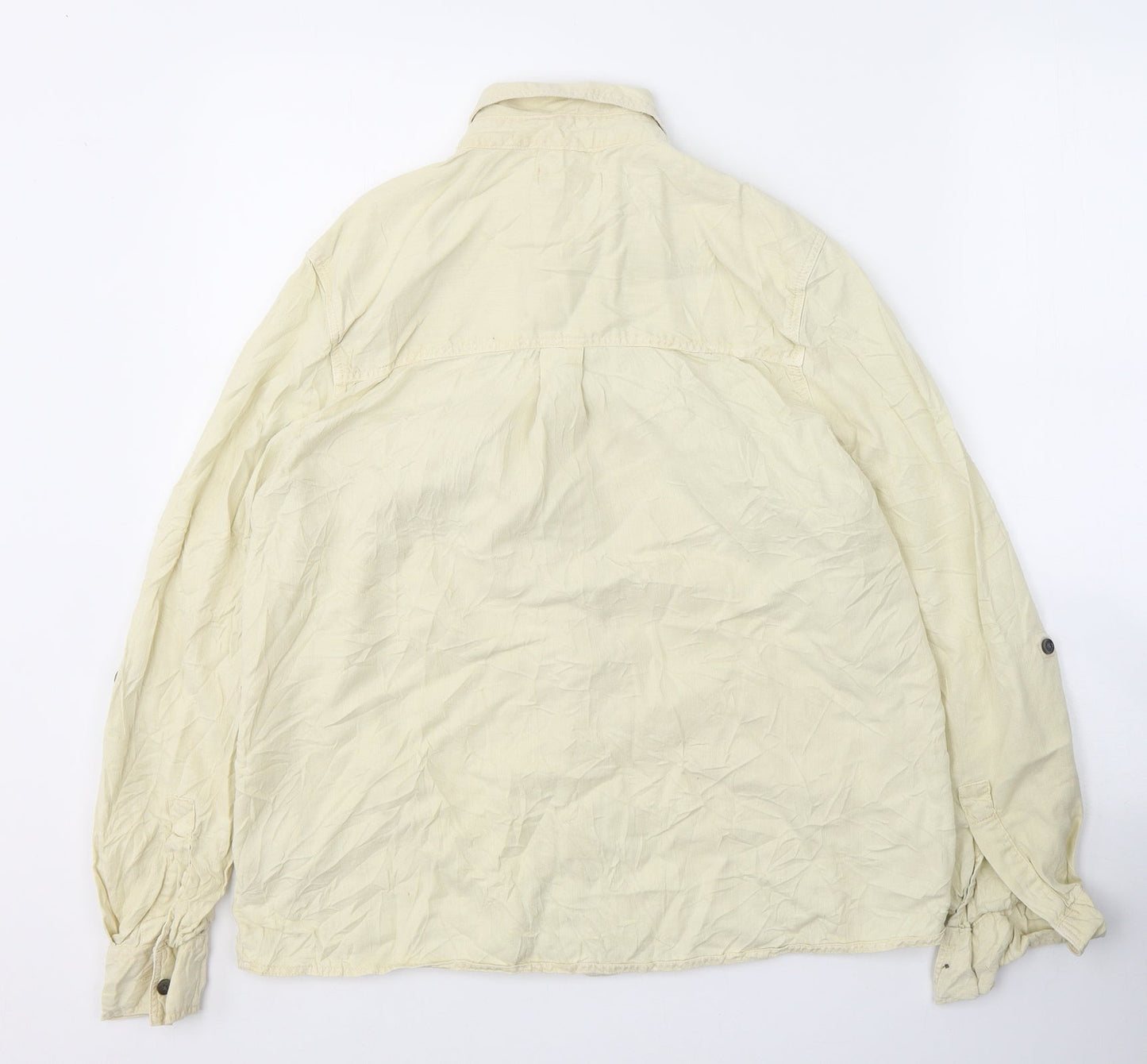 Womens UK Size 14 Topshop Yellow Basic Button-Up