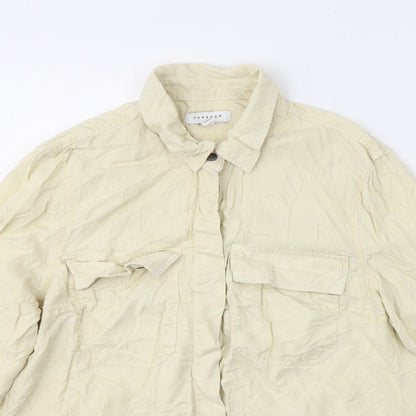 Womens UK Size 14 Topshop Yellow Basic Button-Up