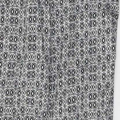 Atmosphere Womens White Geometric Polyester Trousers  Size 8 L26 in Regular Button