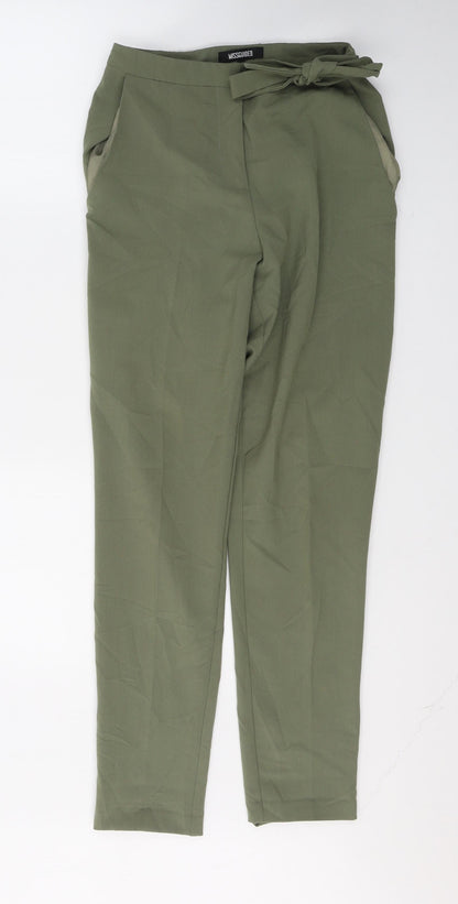 Womens UK Size 4 Missguided Regular Fit  Green Trousers