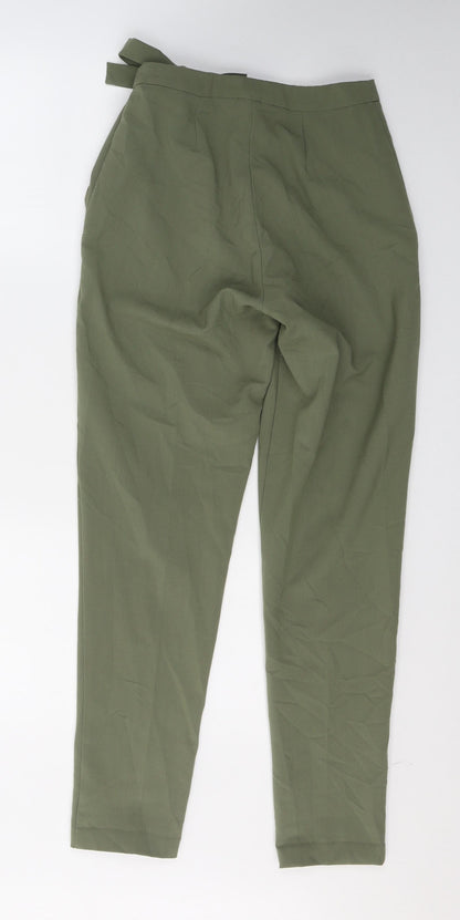 Womens UK Size 4 Missguided Regular Fit  Green Trousers
